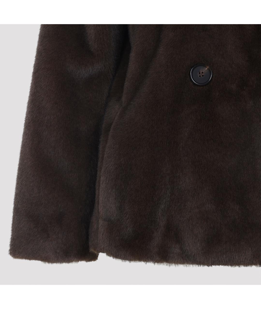 'S MAX MARA Черная полиэстеровая шуба, фото 5