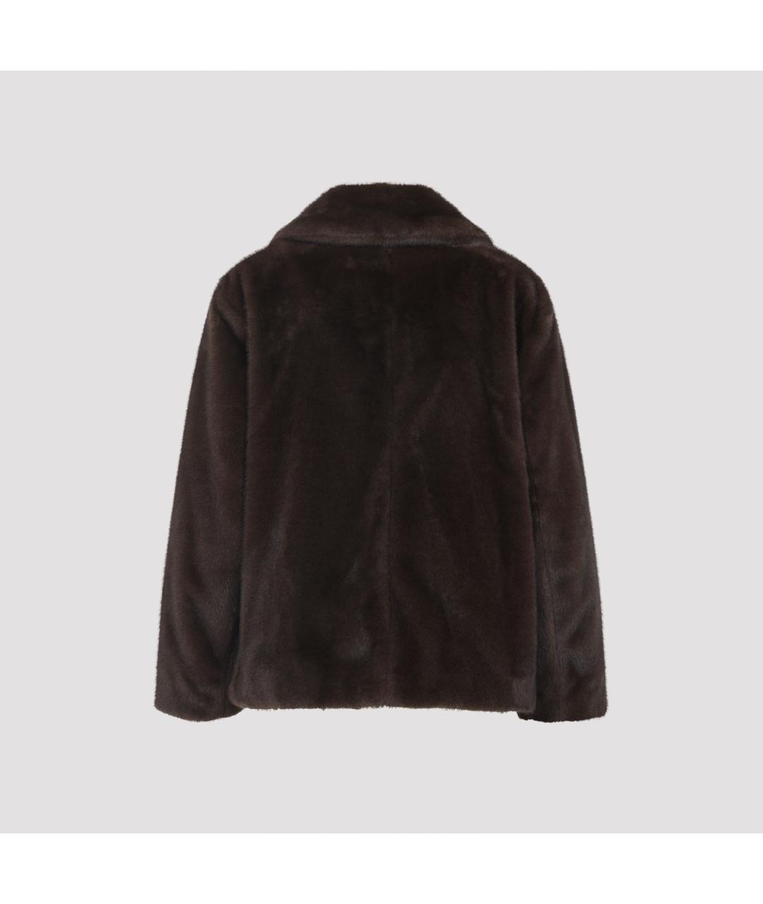 'S MAX MARA Черная полиэстеровая шуба, фото 4
