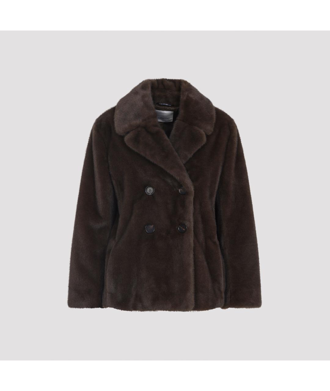 'S MAX MARA Черная полиэстеровая шуба, фото 2