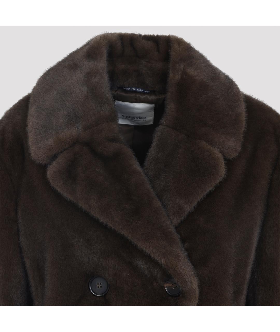 'S MAX MARA Черная полиэстеровая шуба, фото 6