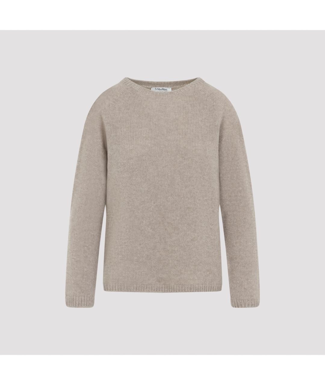 'S MAX MARA Бежевый шерстяной джемпер / свитер, фото 3