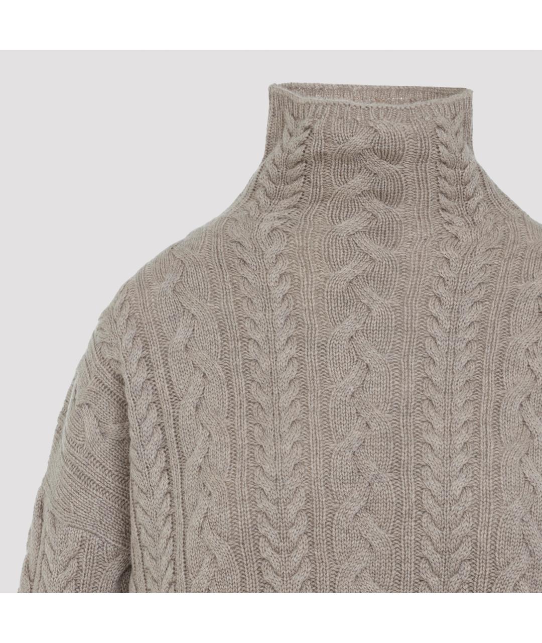 'S MAX MARA Бежевый шерстяной джемпер / свитер, фото 5