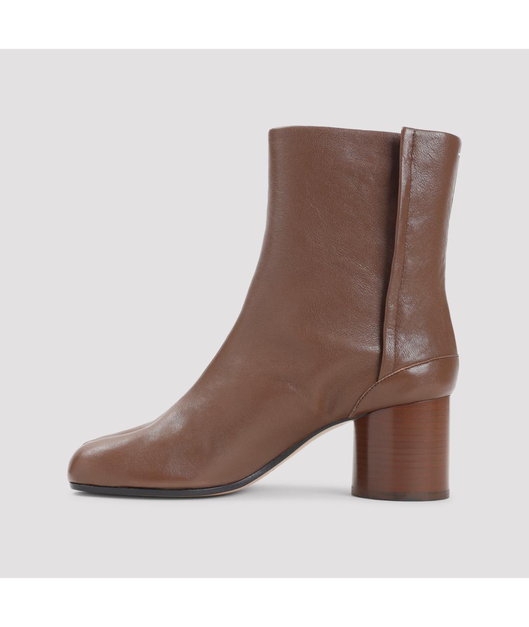 MAISON MARGIELA Коричневые кожаные ботильоны, фото 4