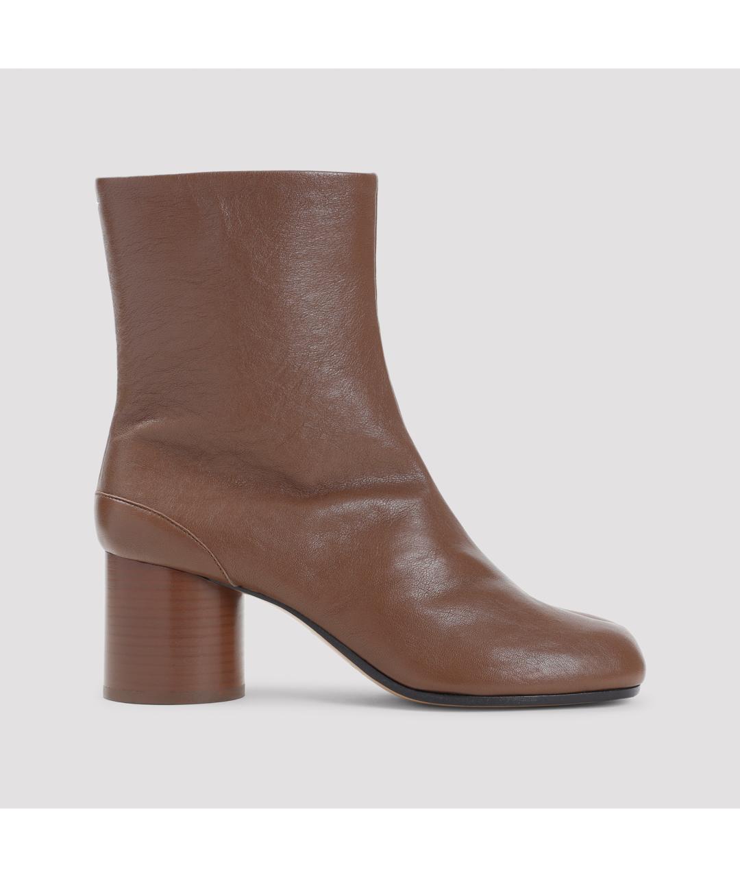 MAISON MARGIELA Коричневые кожаные ботильоны, фото 3