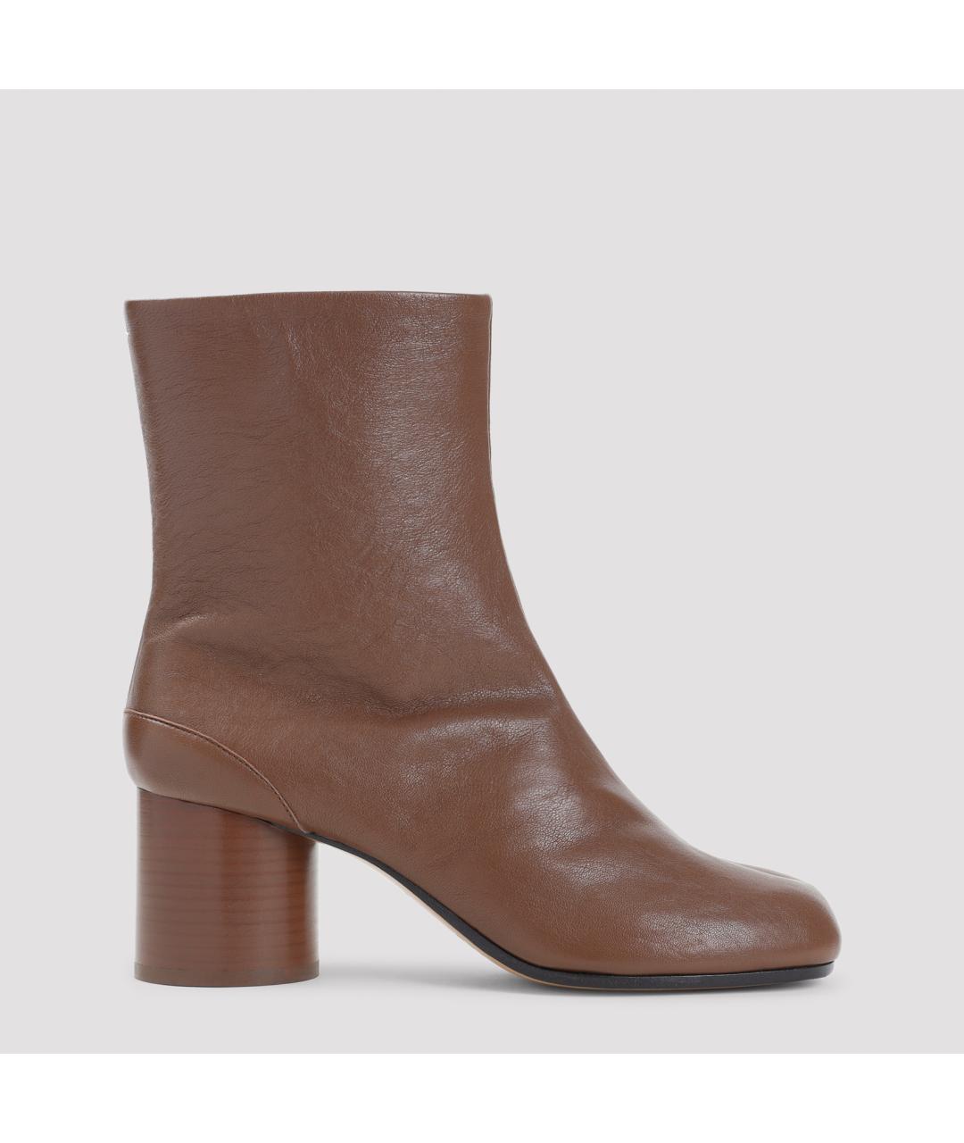 MAISON MARGIELA Коричневые кожаные ботильоны, фото 2