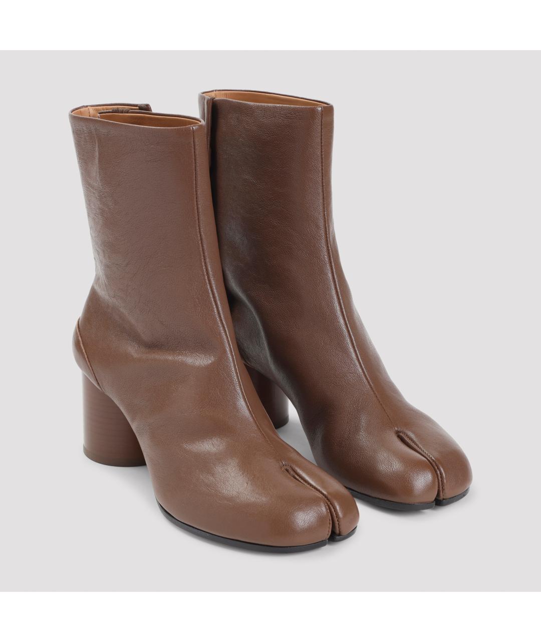 MAISON MARGIELA Коричневые кожаные ботильоны, фото 5