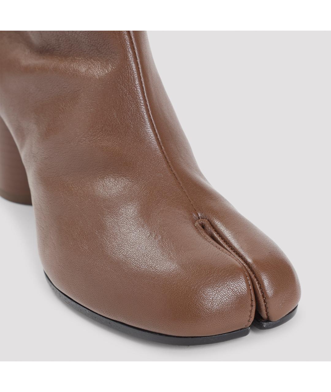 MAISON MARGIELA Коричневые кожаные ботильоны, фото 6