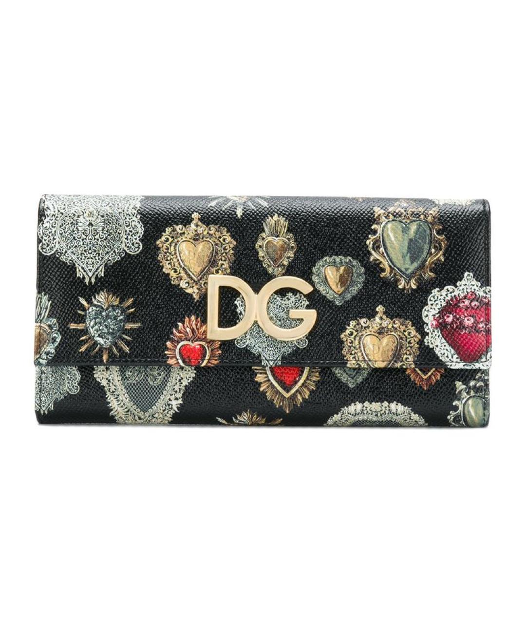 DOLCE&GABBANA Черный кожаный кошелек, фото 1