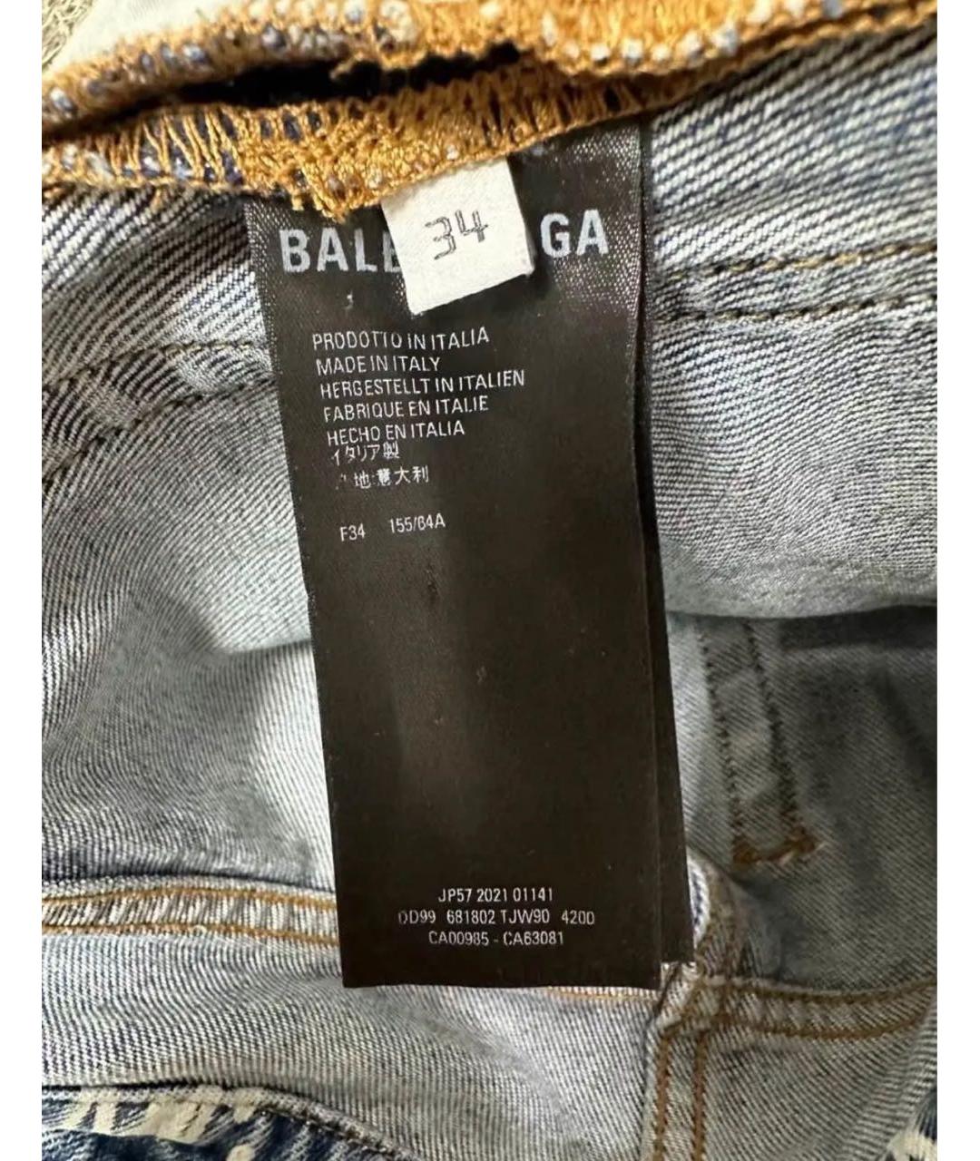 BALENCIAGA Голубая деним юбка мини, фото 5