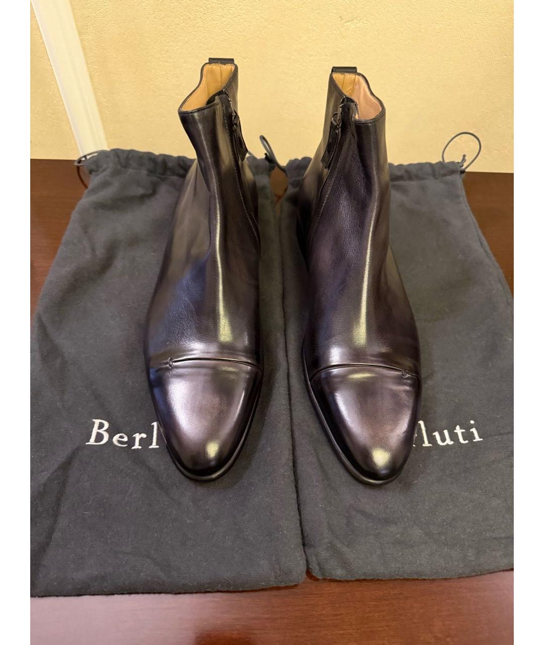 BERLUTI Черные кожаные высокие ботинки, фото 2