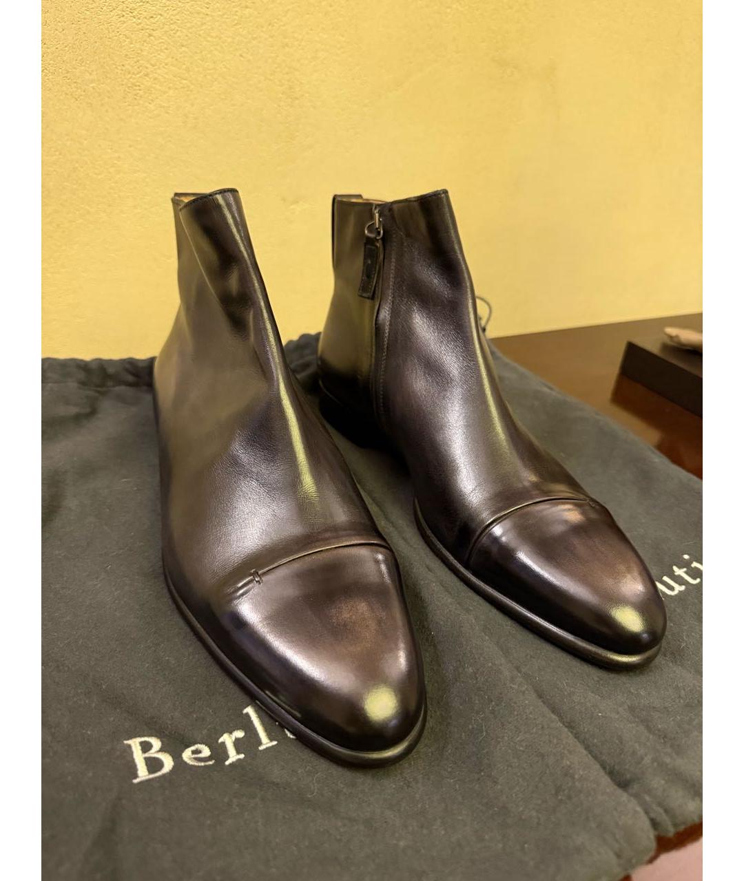 BERLUTI Черные кожаные высокие ботинки, фото 4