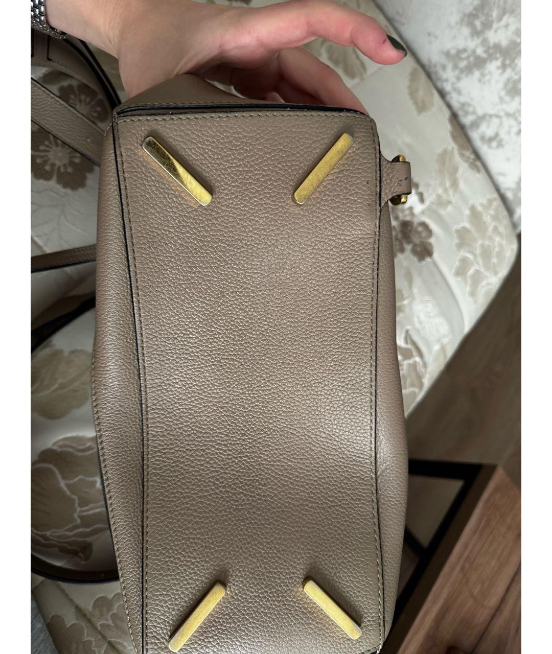 LOEWE Бежевая кожаная сумка через плечо, фото 5