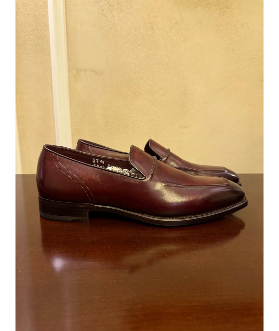 BRIONI Бордовые кожаные туфли, фото 7