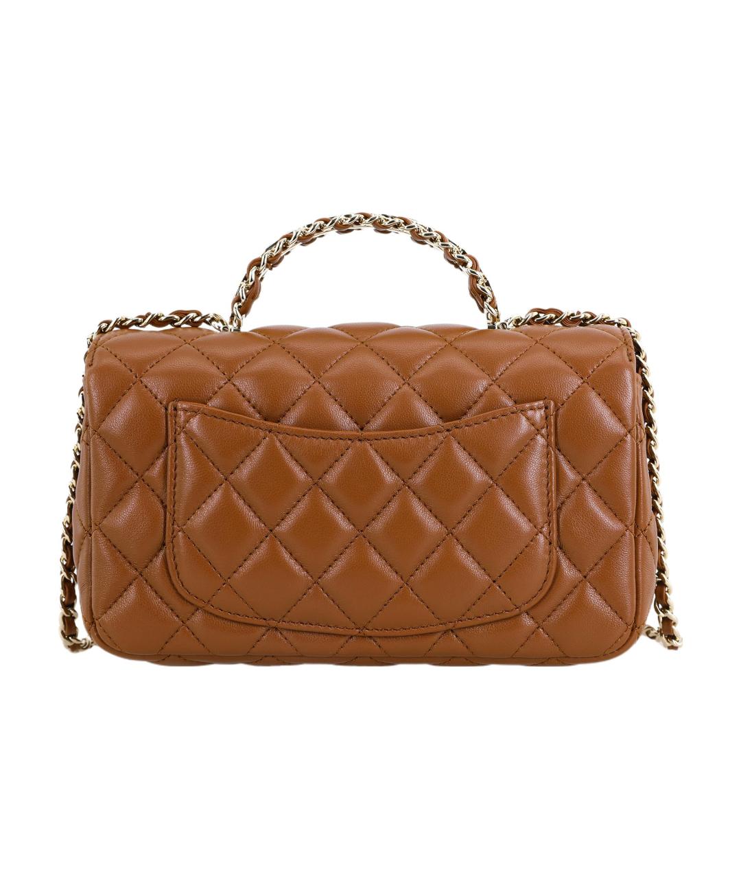 CHANEL Коричневая кожаная сумка через плечо, фото 3