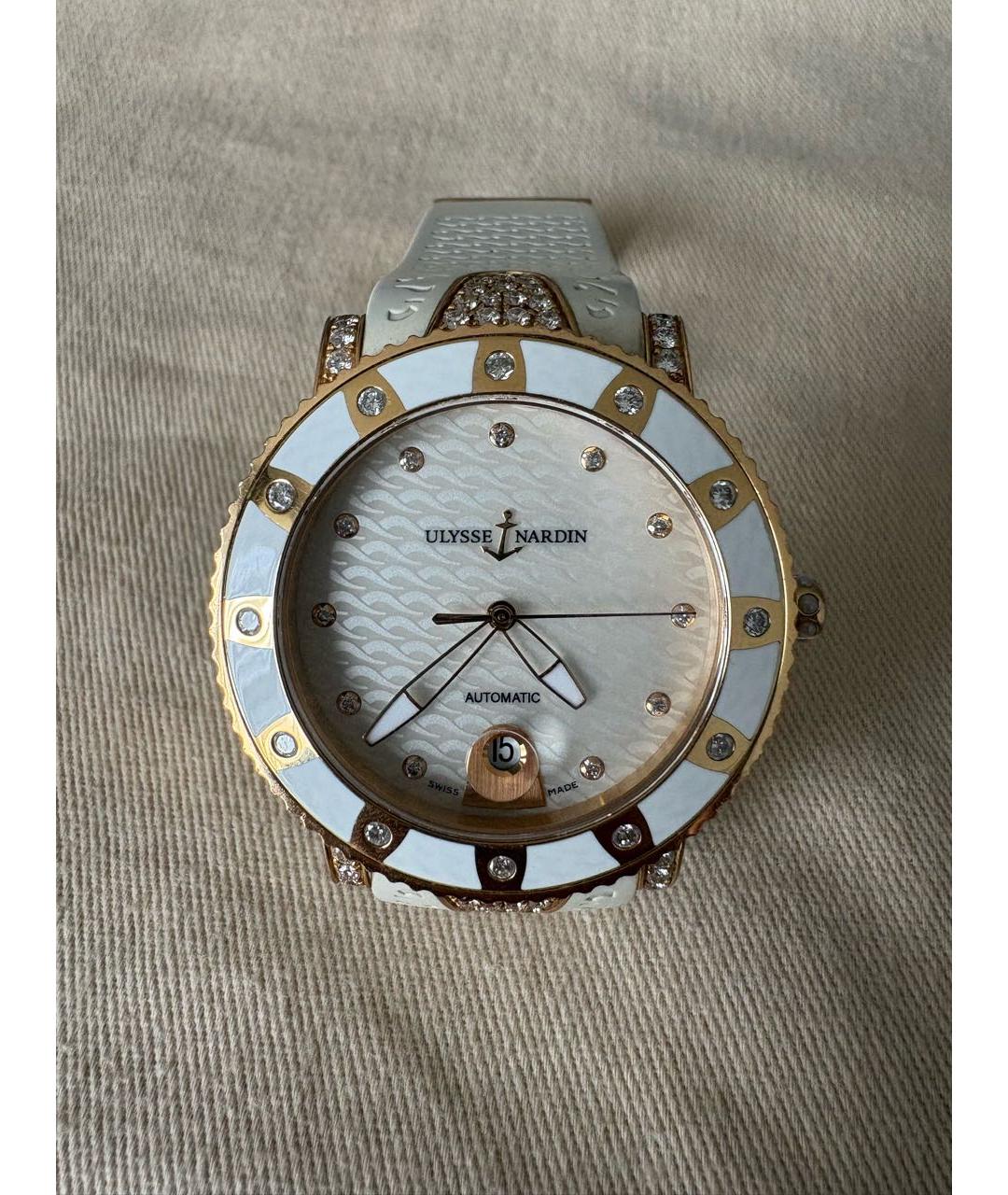 Ulysse Nardin Белые часы из желтого золота, фото 2