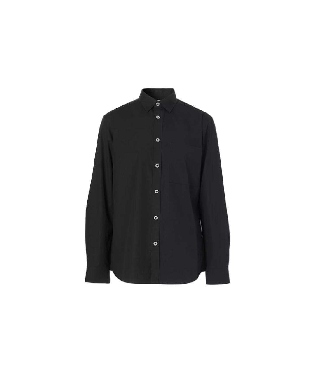 BURBERRY Черная хлопковая классическая рубашка, фото 1