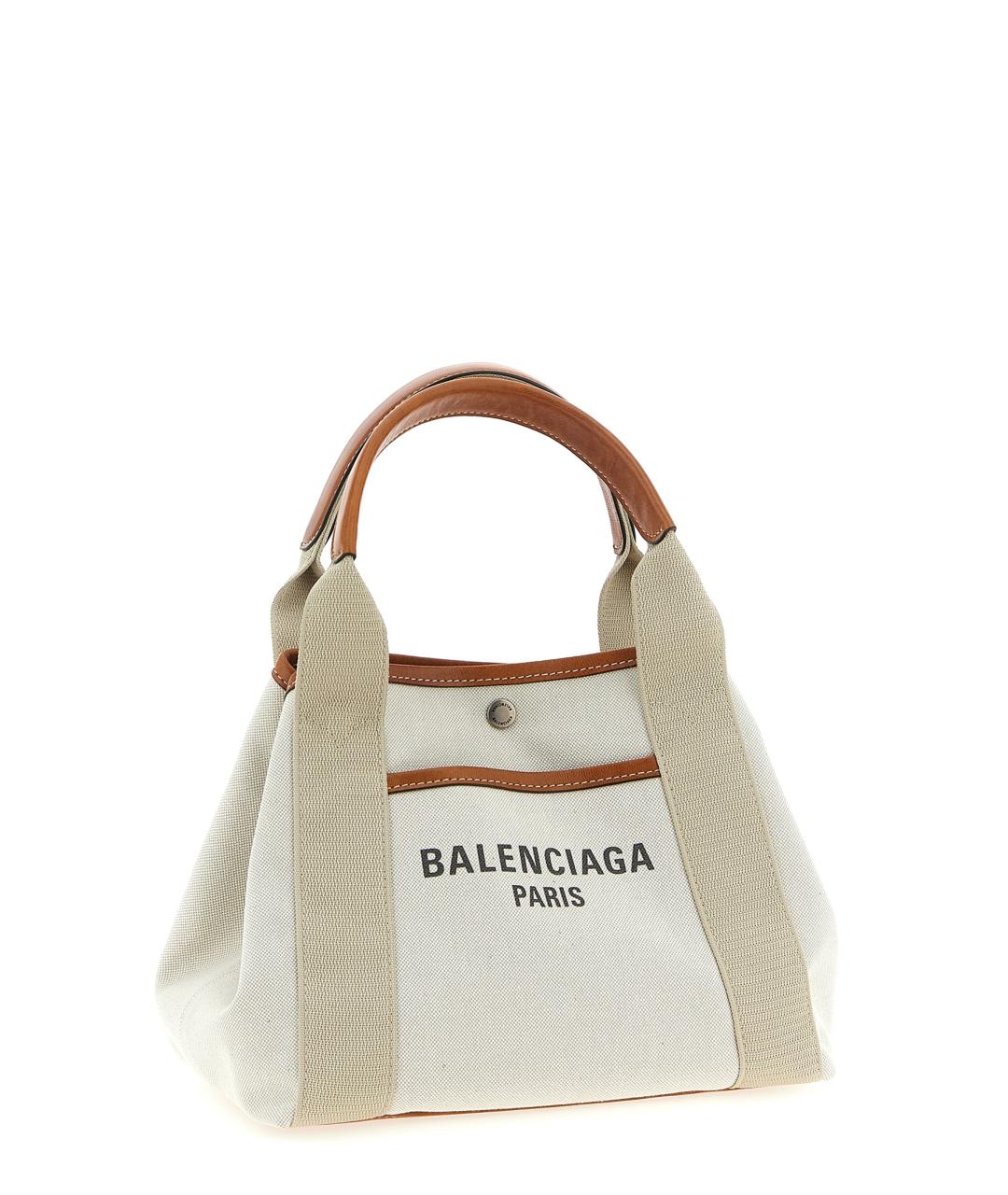 BALENCIAGA Бежевая тканевая сумка тоут, фото 3