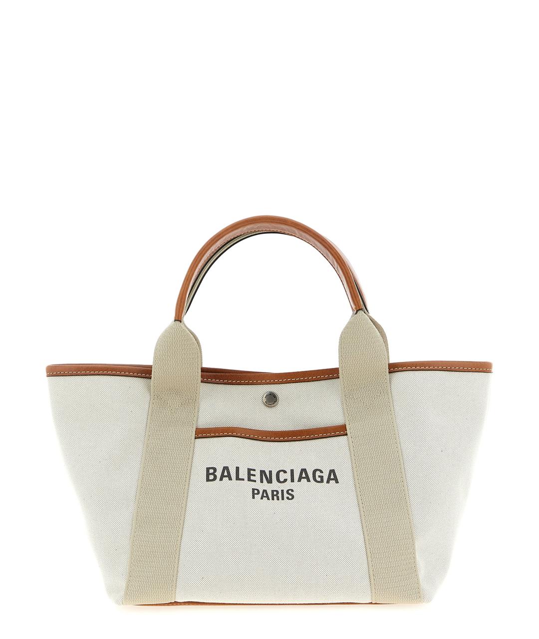 BALENCIAGA Бежевая тканевая сумка тоут, фото 1