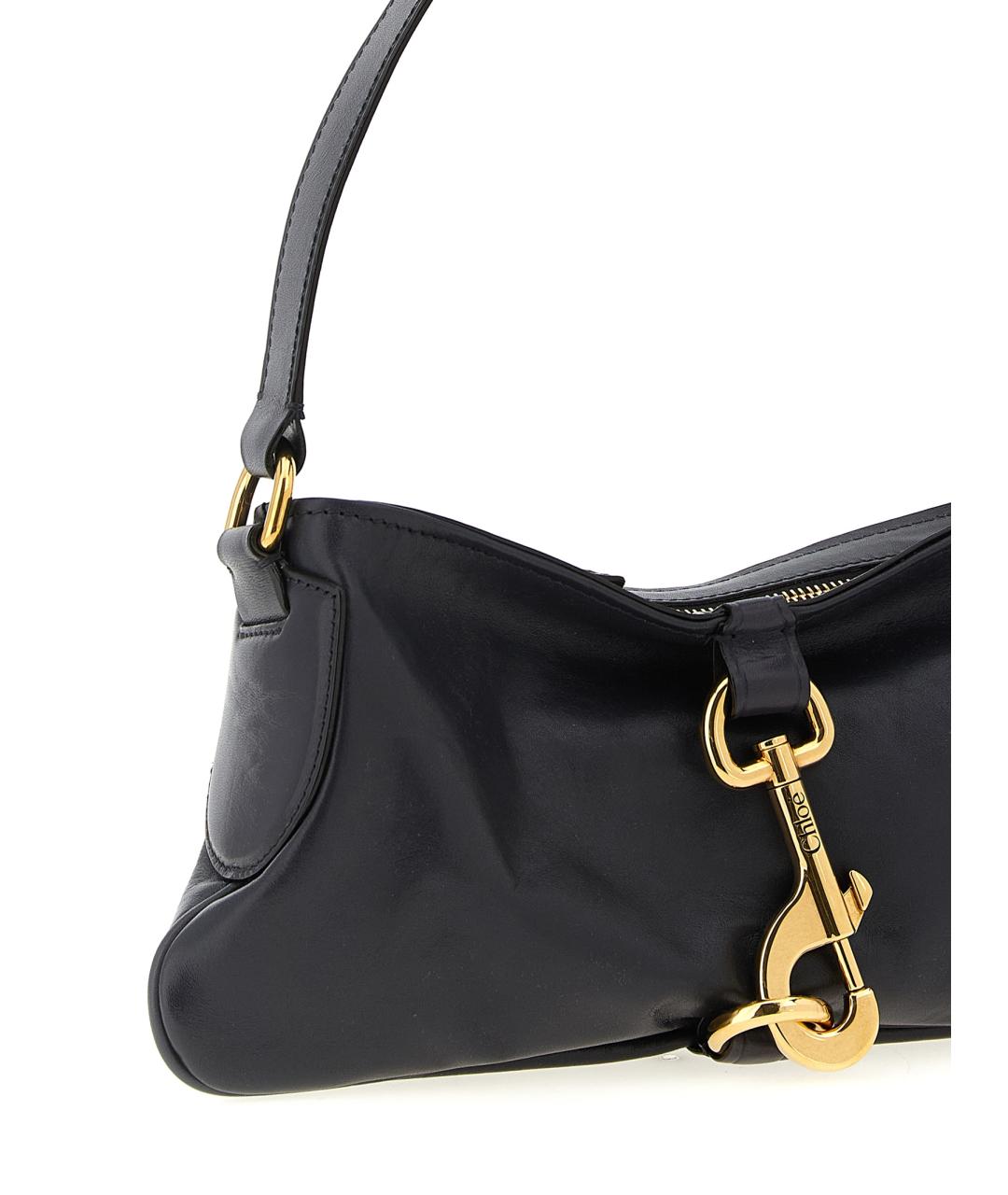 CHLOE Черная кожаная сумка через плечо, фото 3