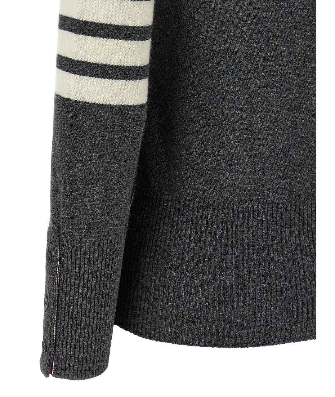 THOM BROWNE Антрацитовый кашемировый кардиган, фото 4