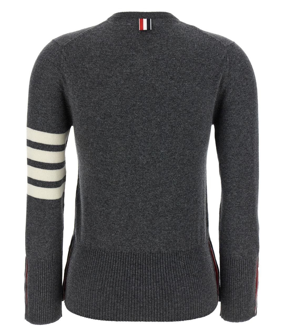 THOM BROWNE Антрацитовый кашемировый кардиган, фото 2