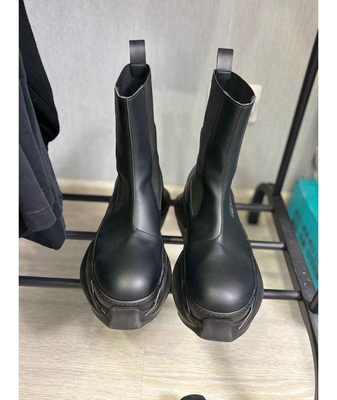 RICK OWENS DRKSHDW Черные кожаные высокие ботинки, фото 3