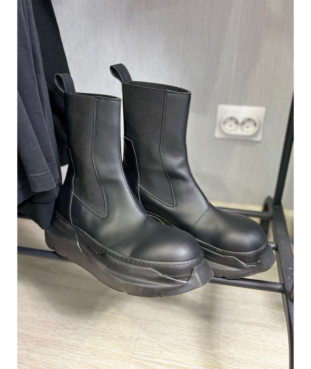 RICK OWENS DRKSHDW Черные кожаные высокие ботинки, фото 7