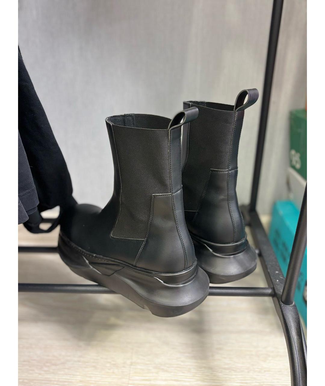RICK OWENS DRKSHDW Черные кожаные высокие ботинки, фото 4