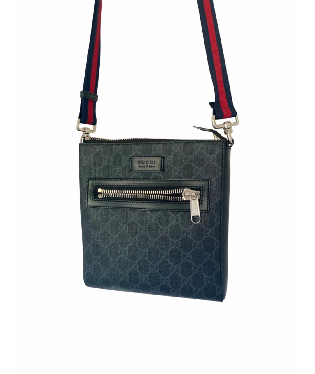GUCCI Черная кожаная сумка на плечо, фото 1