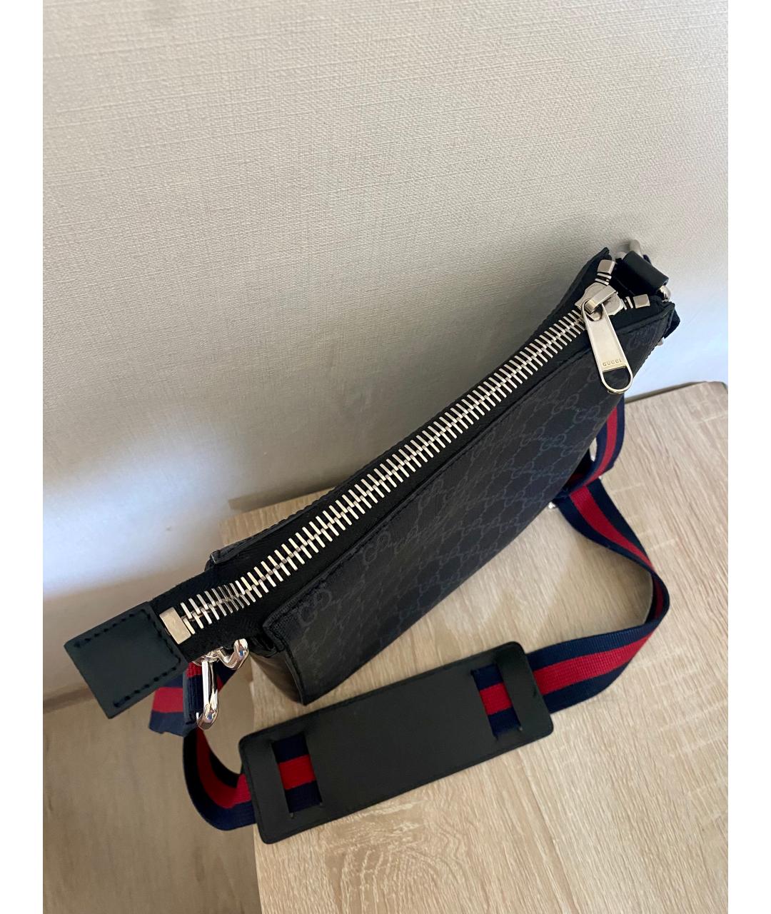 GUCCI Черная кожаная сумка на плечо, фото 4