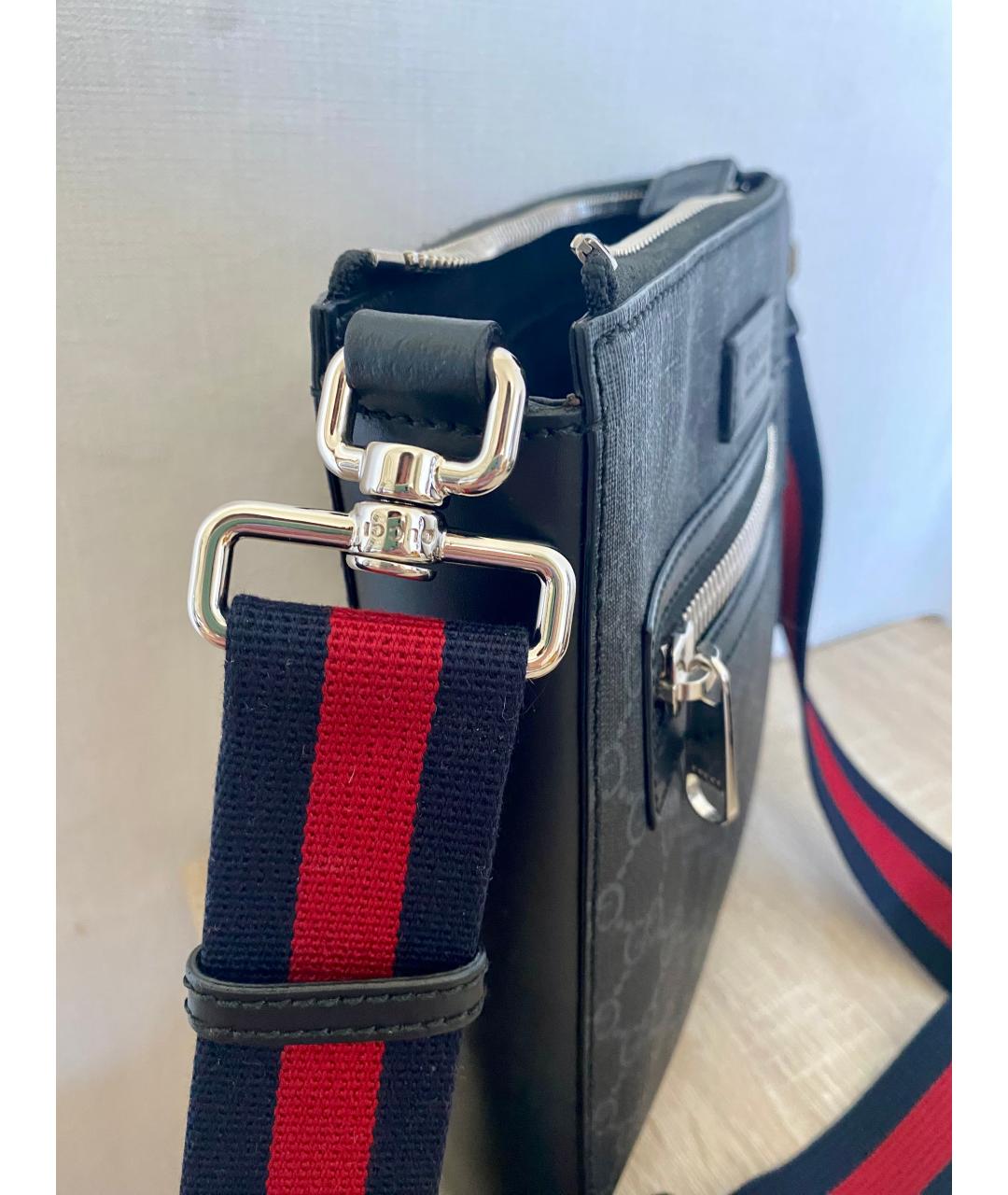 GUCCI Черная кожаная сумка на плечо, фото 3
