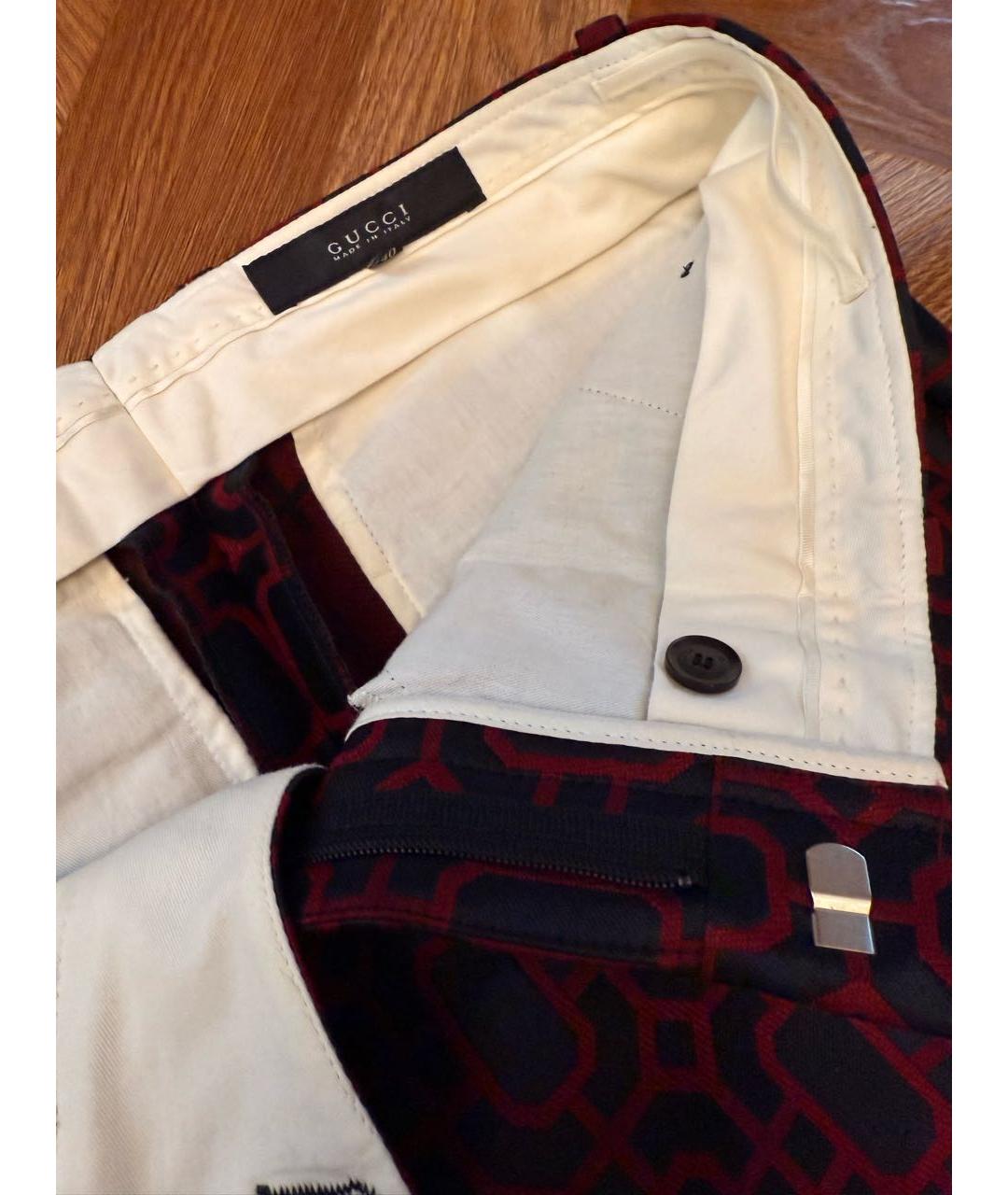 GUCCI Бордовые брюки узкие, фото 4