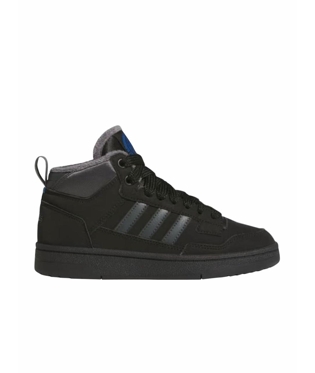 ADIDAS Черные кожаные кроссовки, фото 1