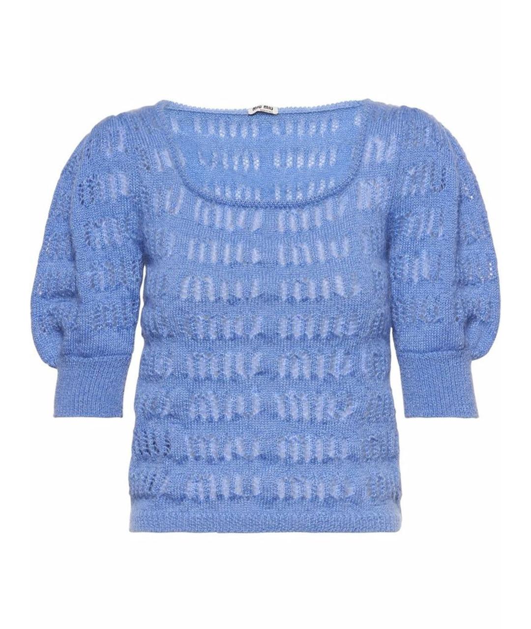 MIU MIU Синий шерстяной джемпер / свитер, фото 1