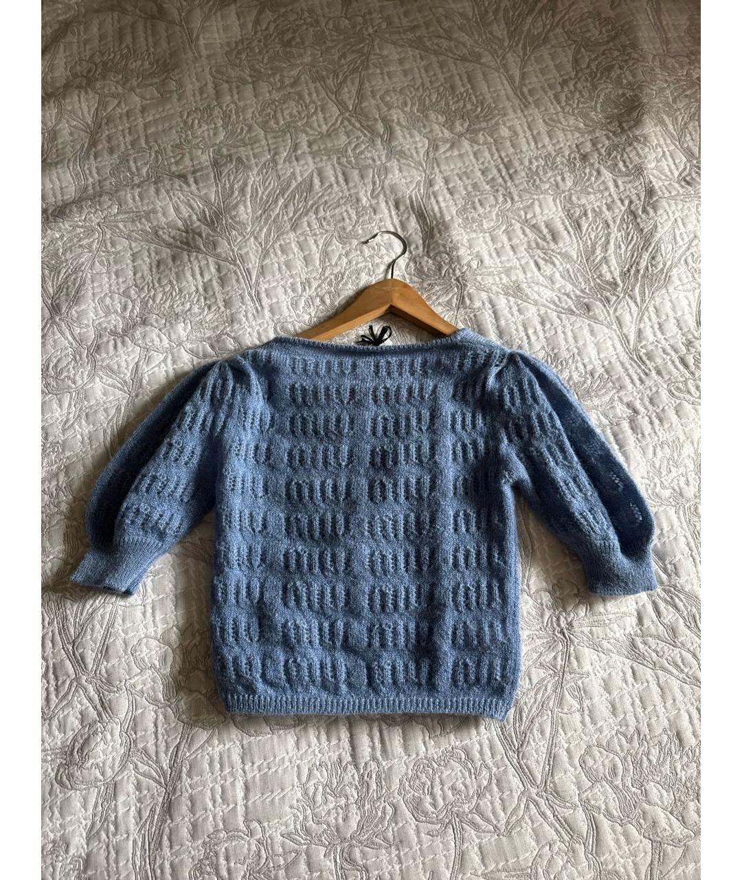 MIU MIU Синий шерстяной джемпер / свитер, фото 2