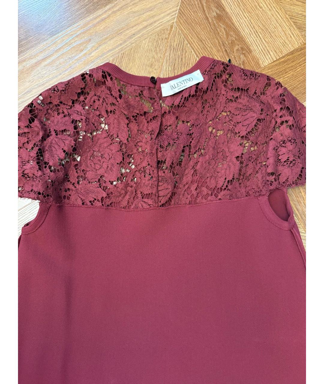 VALENTINO Бордовое вискозное платье, фото 3