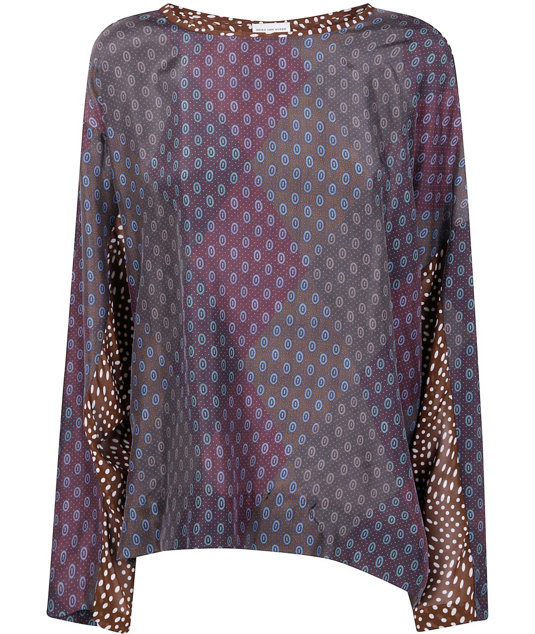 DRIES VAN NOTEN Фиолетовая шелковая блузы, фото 1