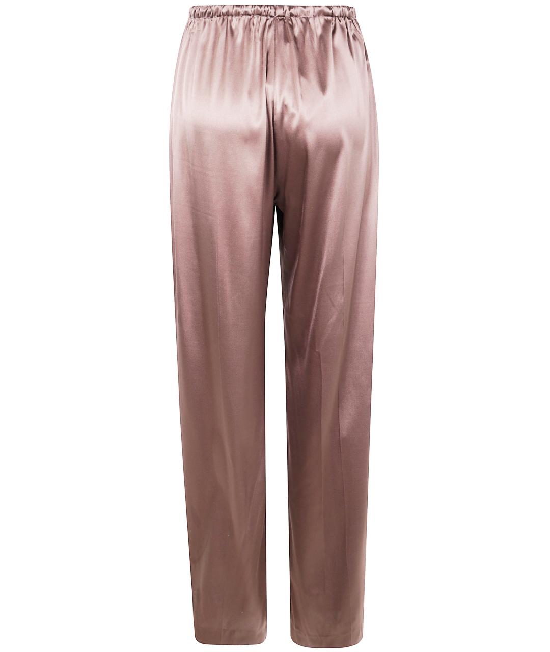 DRIES VAN NOTEN Розовые шелковые прямые брюки, фото 2