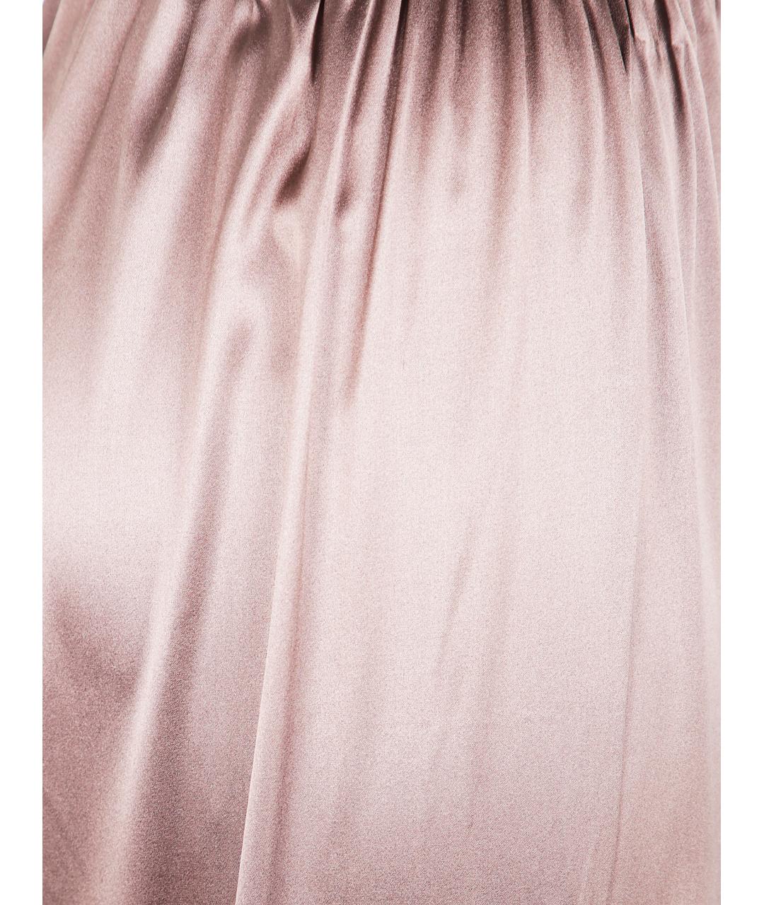 DRIES VAN NOTEN Розовые шелковые прямые брюки, фото 3