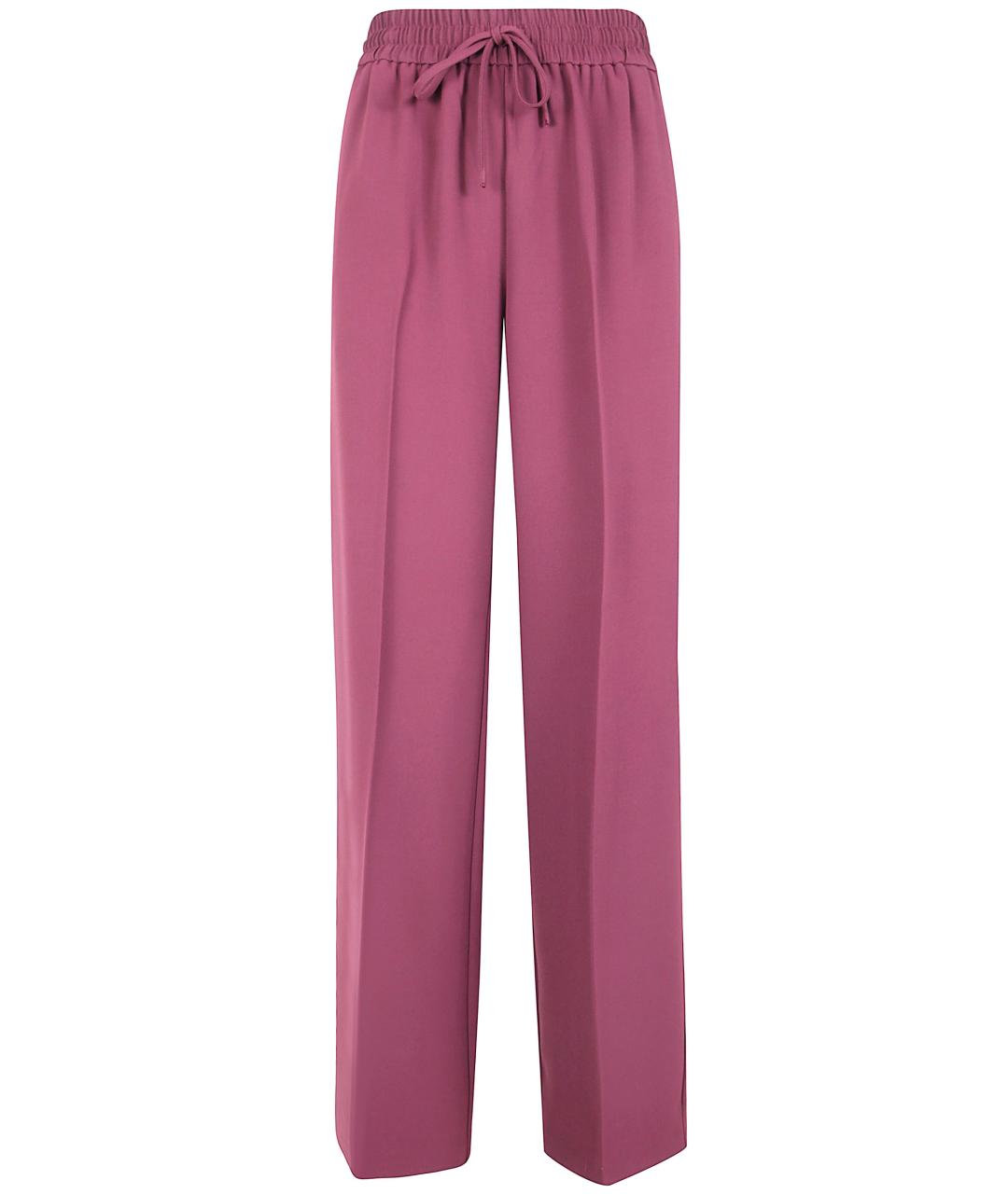 TWIN-SET Розовые полиэстеровые прямые брюки, фото 1