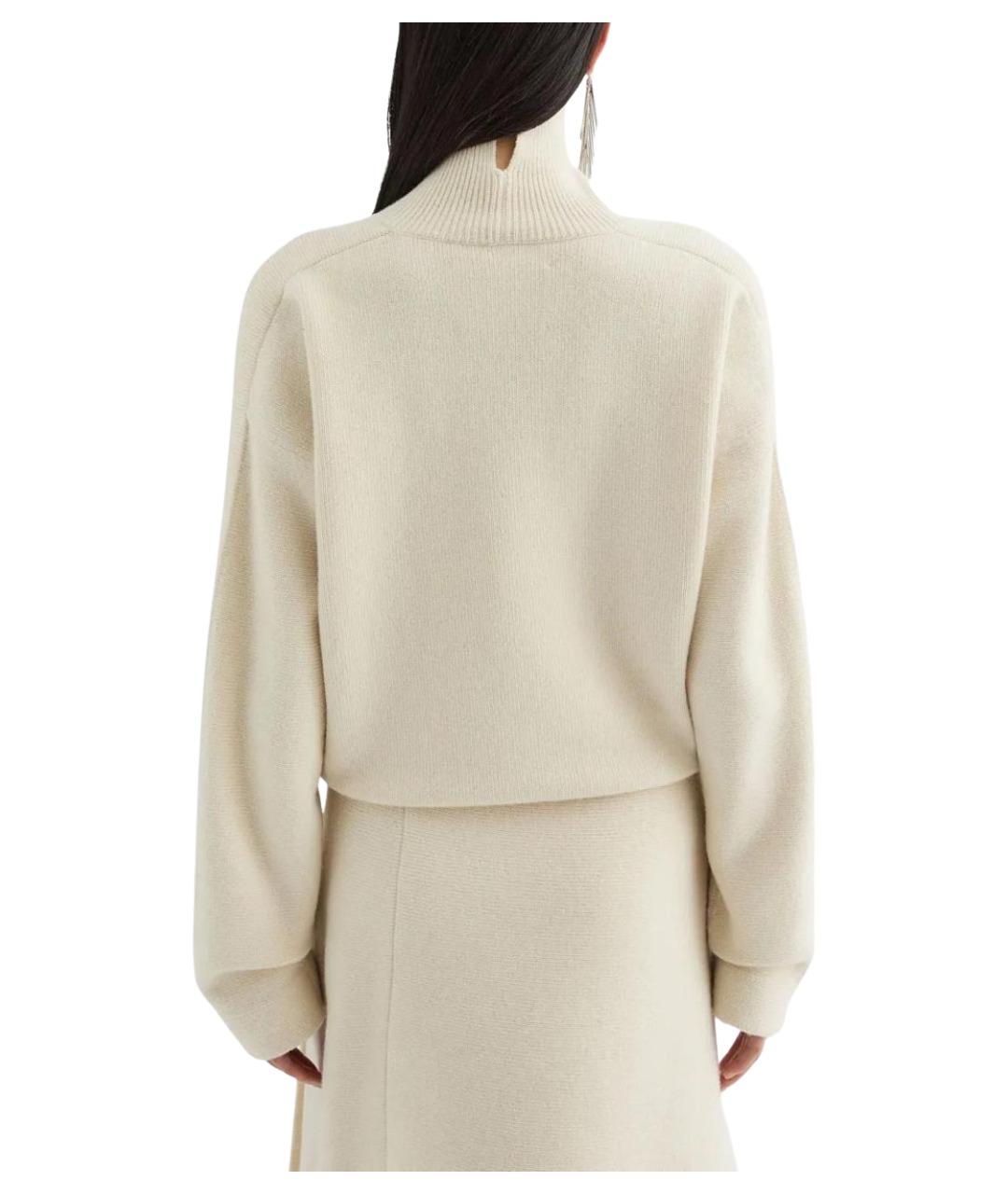 JIL SANDER Бежевый шерстяной джемпер / свитер, фото 4