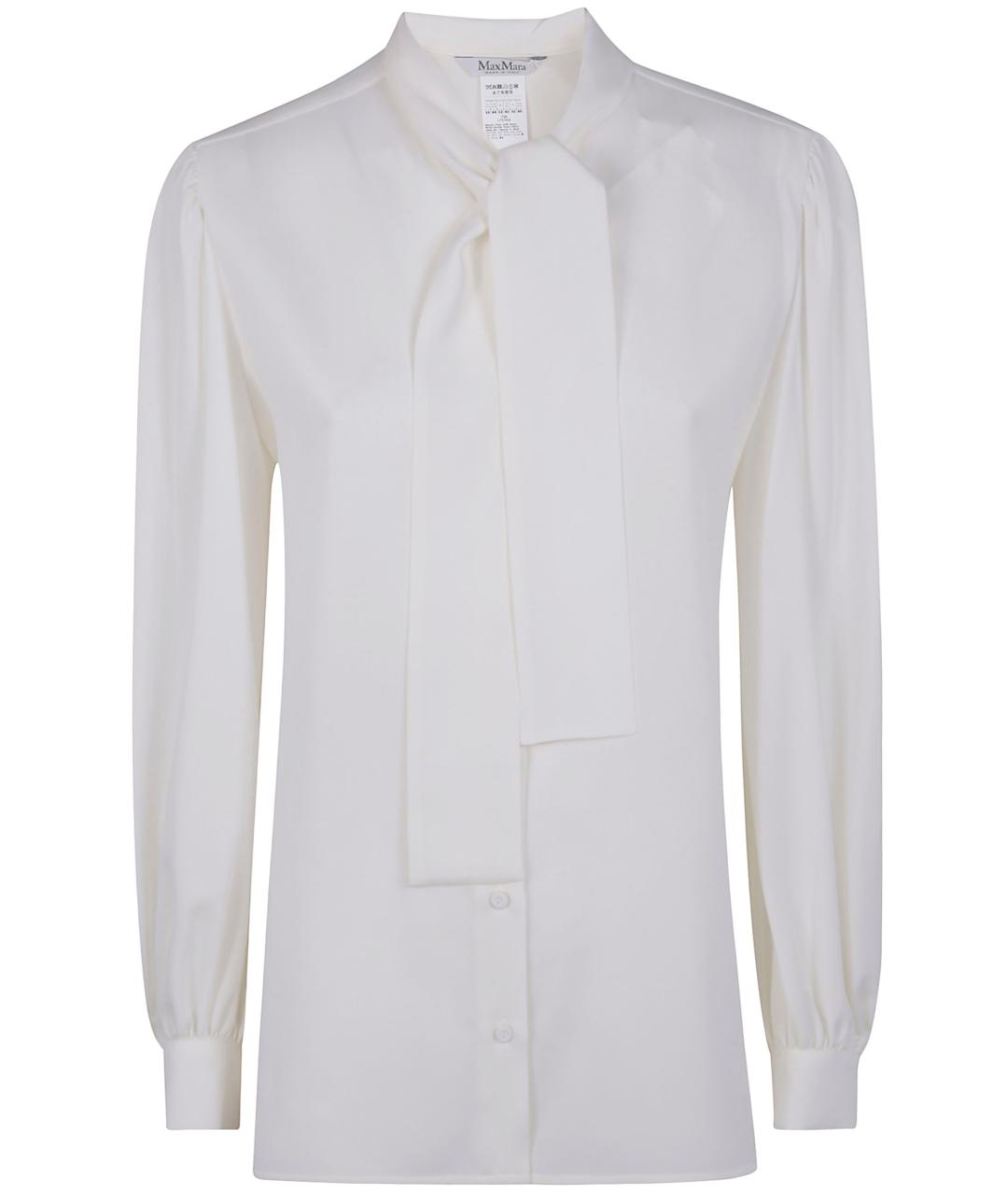 MAX MARA Белая шелковая рубашка, фото 1