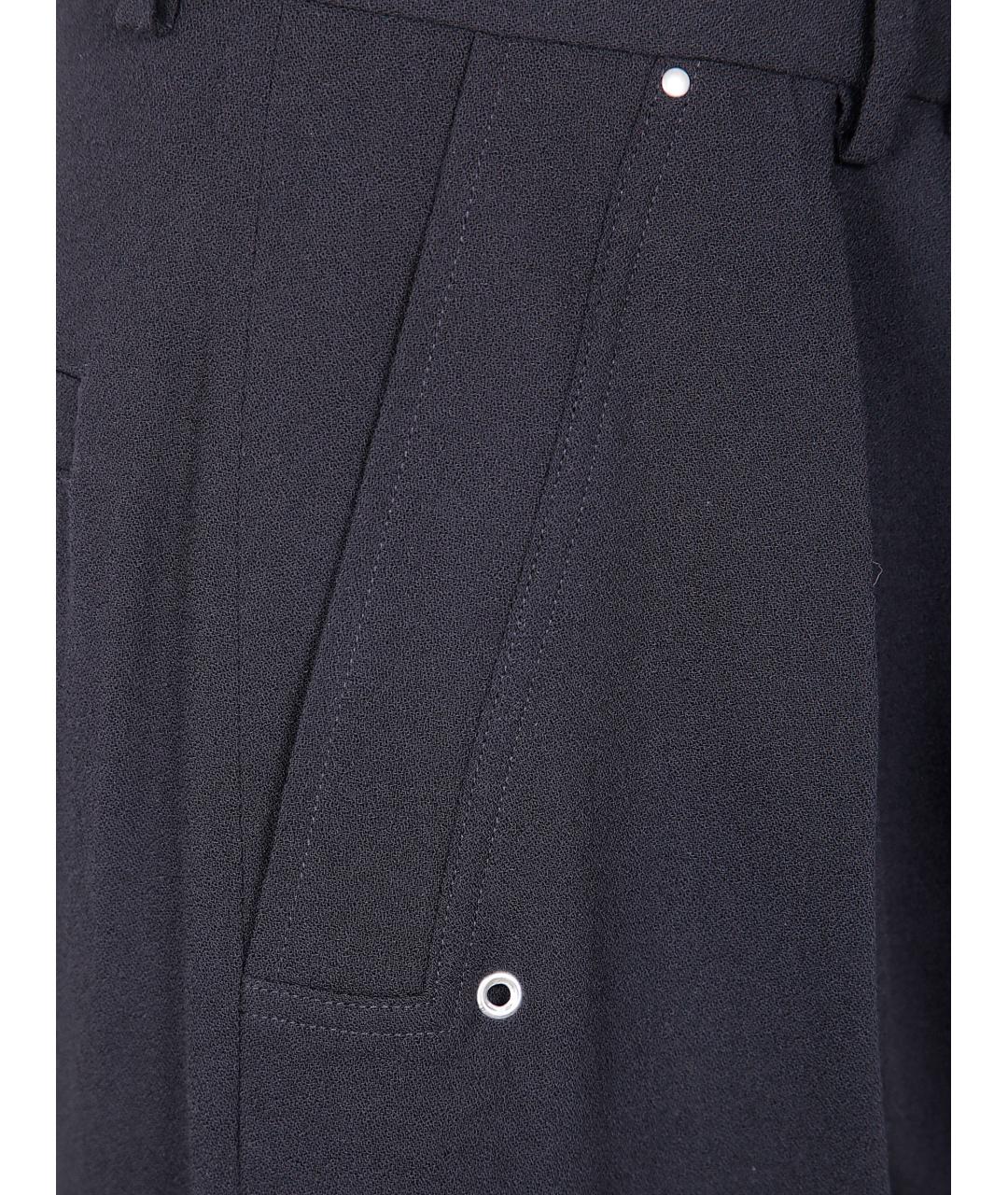 RICK OWENS Черные шерстяные прямые брюки, фото 3