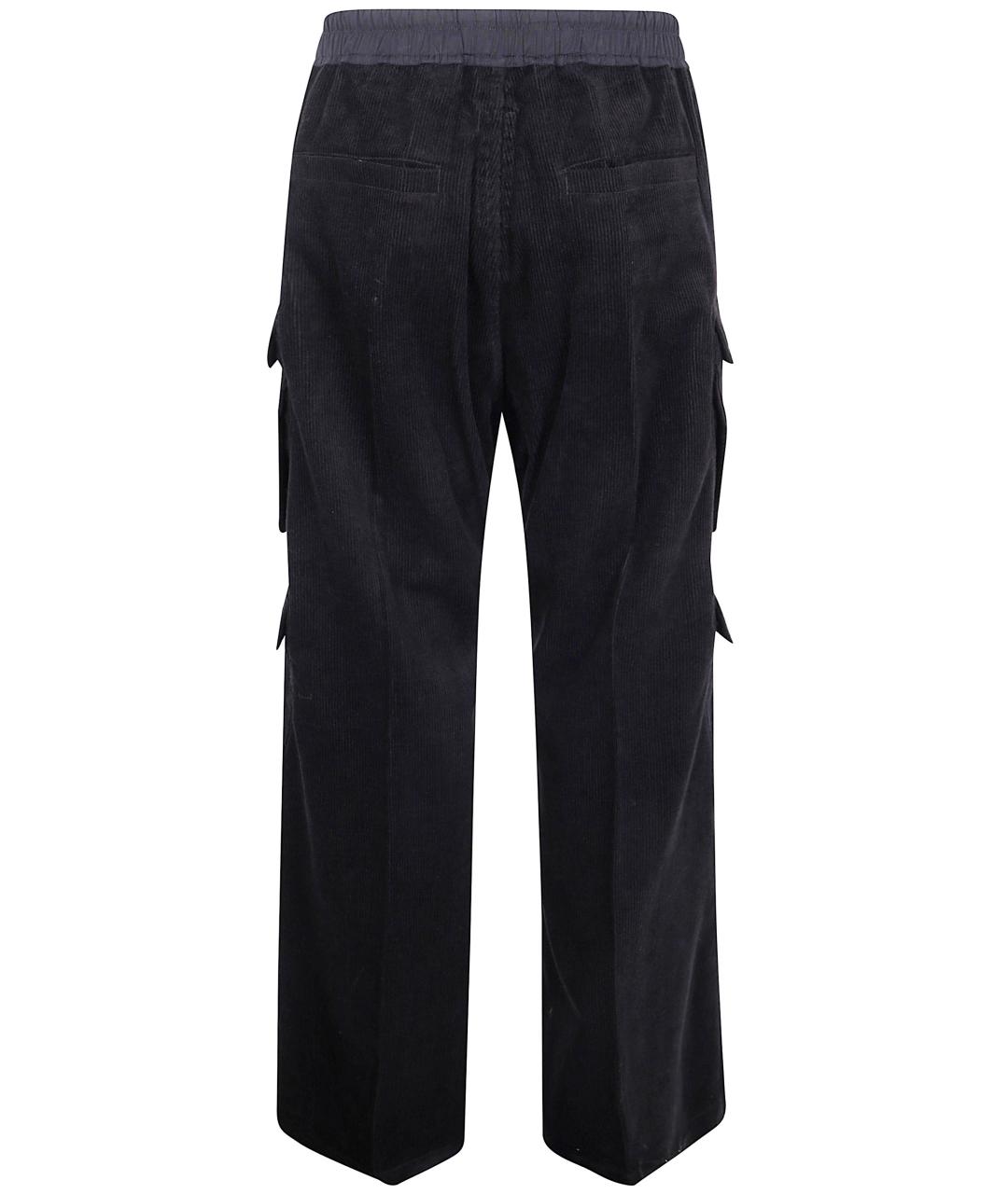 RICK OWENS Черные хлопковые повседневные брюки, фото 2