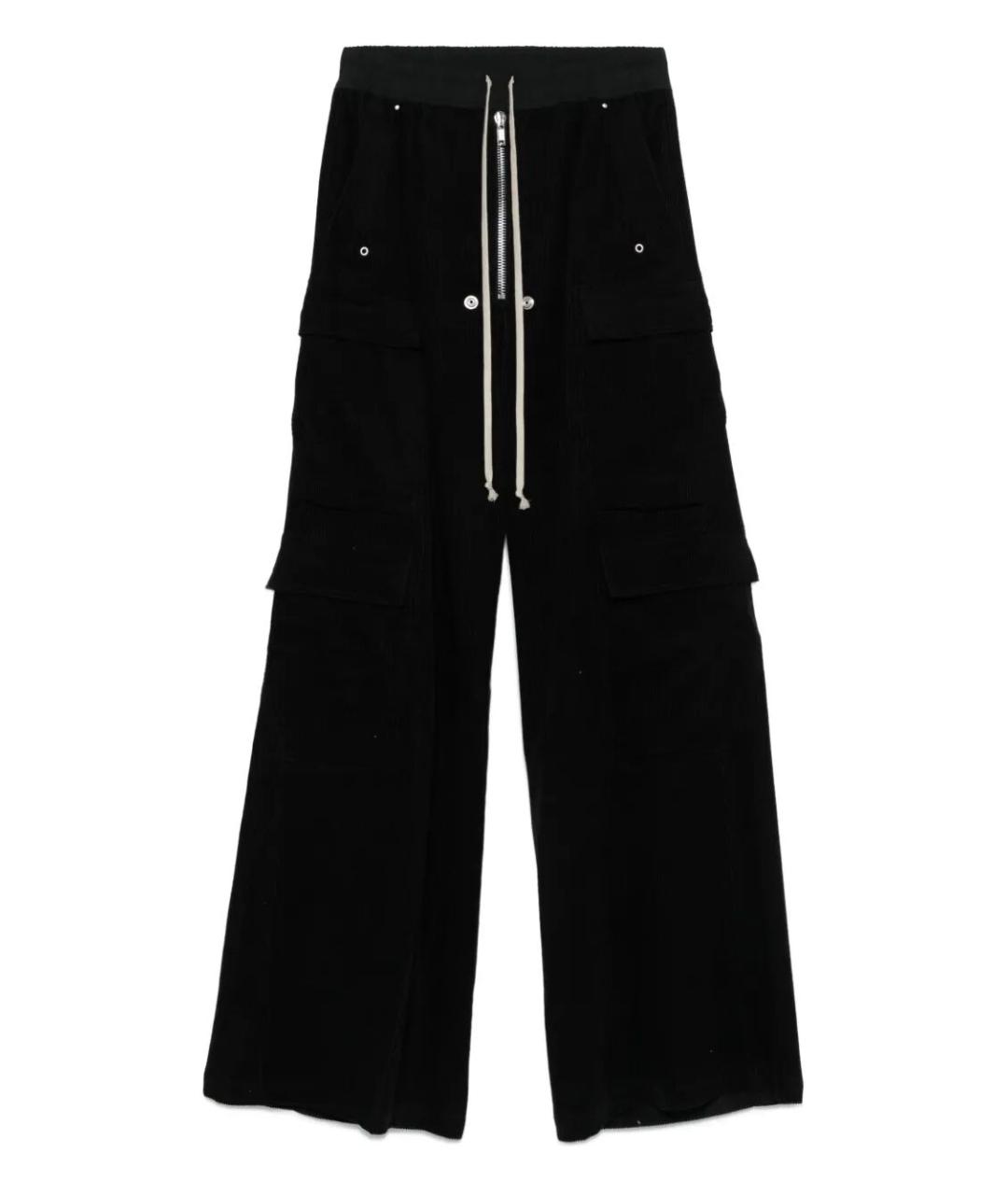 RICK OWENS Черные хлопковые повседневные брюки, фото 4