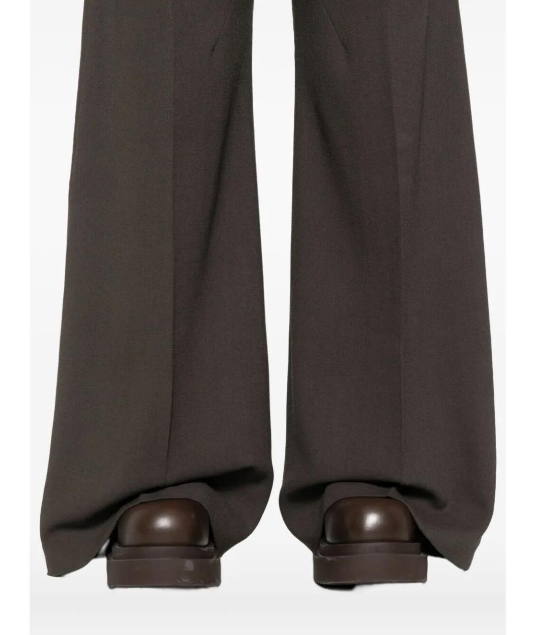 RICK OWENS Коричневые шерстяные повседневные брюки, фото 5