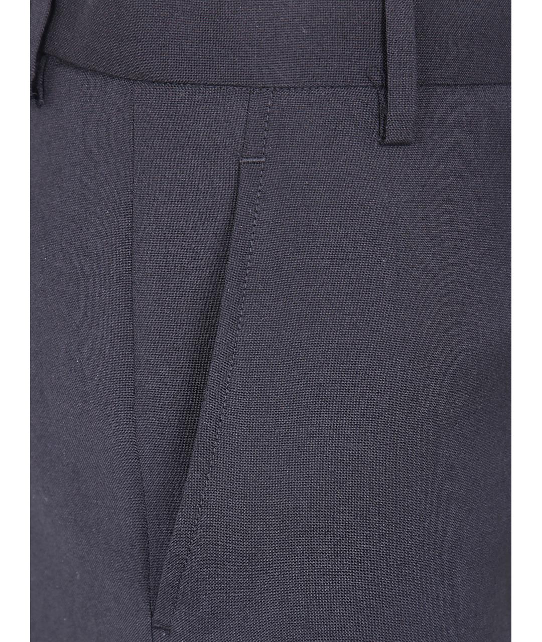 ANN DEMEULEMEESTER Черные шерстяные прямые брюки, фото 3