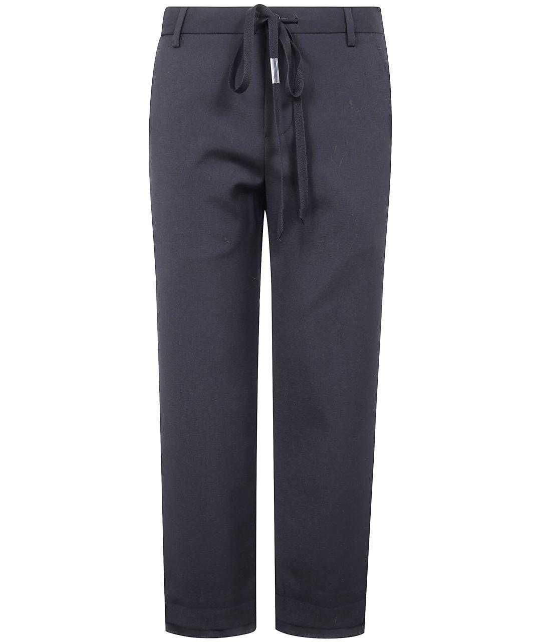 ANN DEMEULEMEESTER Черные шерстяные прямые брюки, фото 1