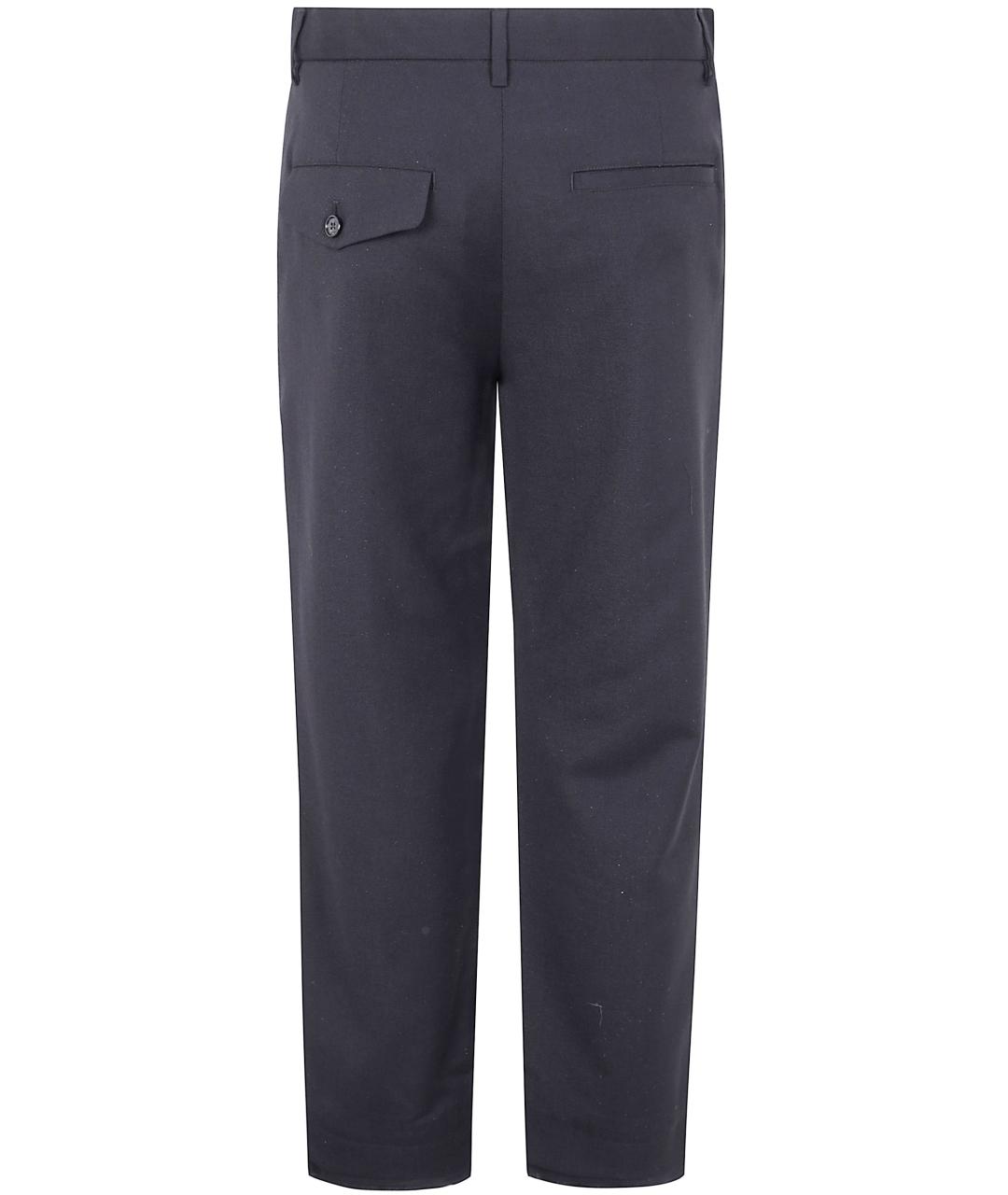 ANN DEMEULEMEESTER Черные шерстяные прямые брюки, фото 2