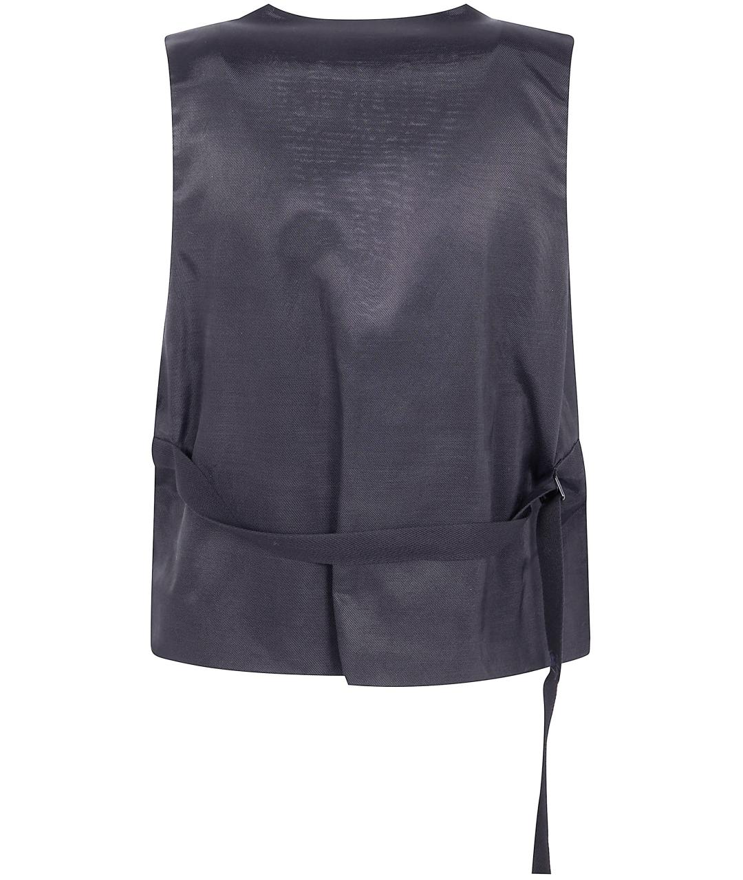 ANN DEMEULEMEESTER Антрацитовый шерстяной жилет, фото 2